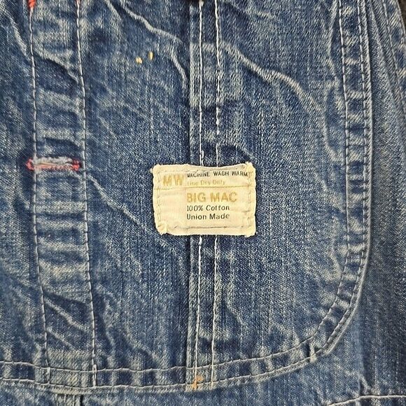 Big Mac Pieced Denim Jumper Bib Overall Dress - Picture 3 of 12